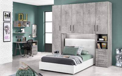 lit avec rangement - Dafne Italian Design - Chambre à pont avec lit blanc une place et demie