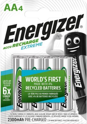 piles rechargeables - Energizer Piles Rechargeables AA, Accu Recharge Extreme