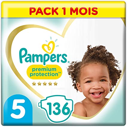 couches bébé - Pampers Premium Protection taille 5 (11 à 16 kg)