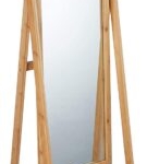 Relaxdays - Miroir sur pied en bambou