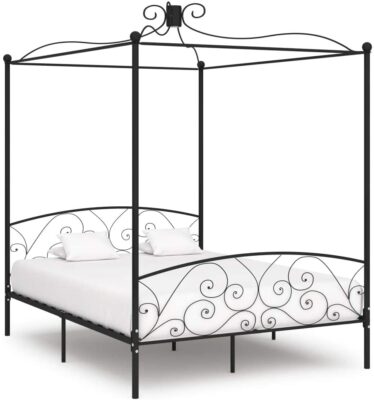 lit à baldaquin - VidaXL - Cadre de lit à baldaquin en métal