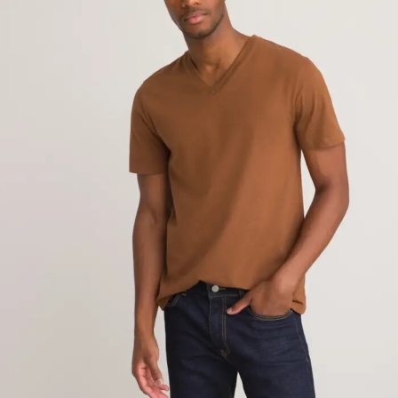 t-shirt pour homme - La Redoute – T-shirt col V manches courtes en coton bio