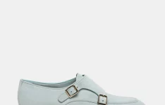 Santoni – Chaussures à boucles bleu ciel écodurables