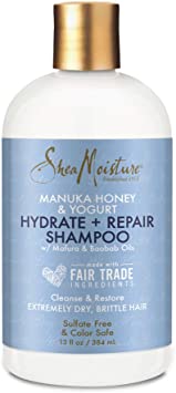 shampoing pour cheveux abîmés - Shea Moisture – Hydrate and Repair Shampoo Manuka Honey & Yogurt