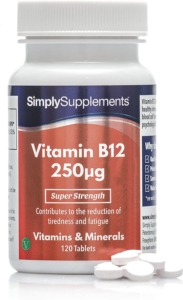  - Simplysupplements – Complément alimentaire  B12 250 µg Végan
