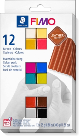 coffret de pâte Fimo - Staedtler Fimo Leather 12 couleurs