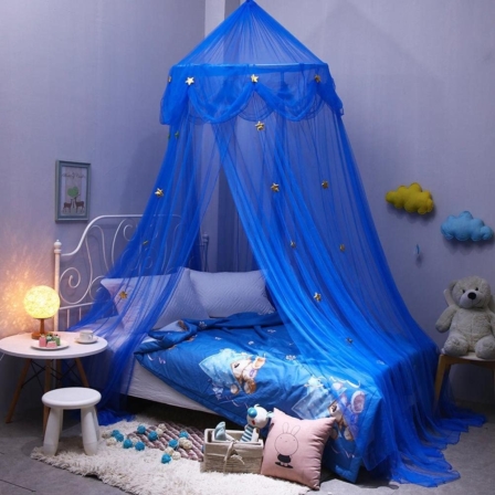 moustiquaire de lit - SunniY Étoile De Rêve Bleu