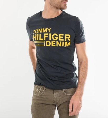 t-shirt pour homme - Tommy Hilfiger – T-shirt en coton logotypé slim fit
