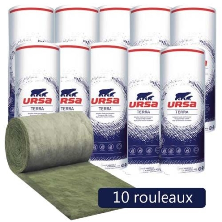 isolant thermique - URSA TERRA MNU 40 lot de 10 rouleaux de laine de verre