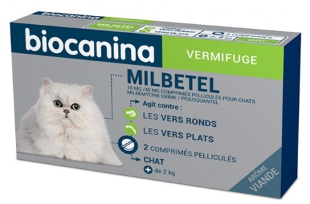  - Biocanina – Milbetel Vermifuge Chat + de 2kg (2 comprimés)