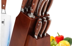 couteau de cuisine - Vestaware 16 pièces avec manche en bois