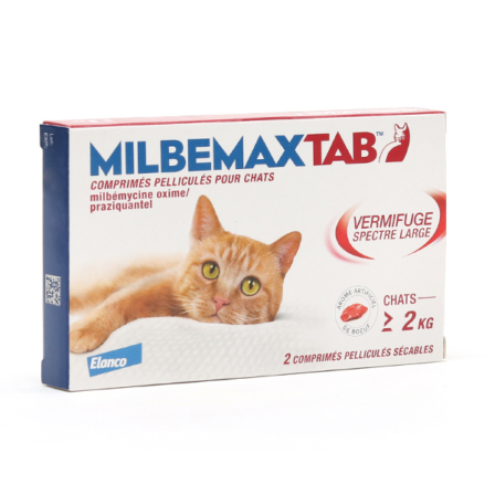 vermifuge pour chat - Prodia - Milbemax Tab Vermifuge Spectre Large ( Chats de Plus de 2 kg)