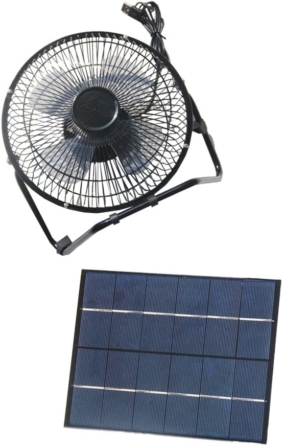 ventilateur solaire - Vorcool Ventilateur USB à énergie Solaire rotatif à 360° pour Bureau