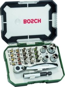  - Bosch Accessories  –  Jeu d’embouts de tournevis et cliquets 26 pièces