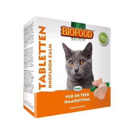 comprimé anti-puces pour chat - Biofood chat anti-puces et tiques au saumon 100 comprimés