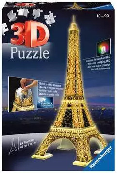 puzzle 3D - Ravensburger 12579 Tour Eiffel illuminée