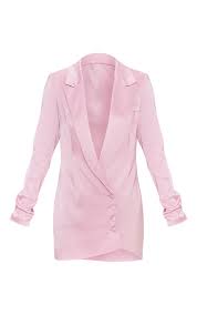 robe bazzer - Robe Blazer rose cendré à dos ouvert