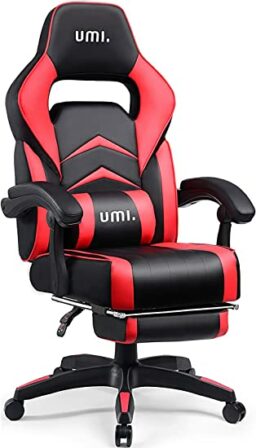 chaise de bureau sur Amazon - Umi – Chaise gaming en cuir synthétique