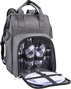 sac à dos sur Amazon - Eono – Sac à dos isotherme avec ensemble de vaisselle et couverture