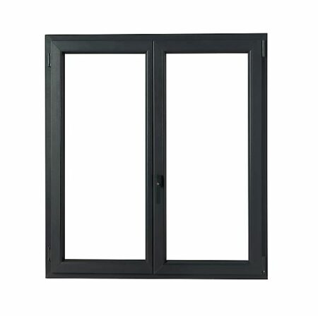 fenêtre PVC - GoodHome – Fenêtre gris PVC 2 vantaux oscillo-battants 100 x 75 cm