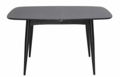 NORDECO - Table à manger extensible bois noir L130-160 cm
