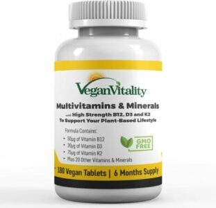  - Complément multivitamine et minéraux Vegan Vitality – 180 capsules