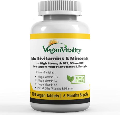 Complément multivitamine et minéraux Vegan Vitality – 180 capsules