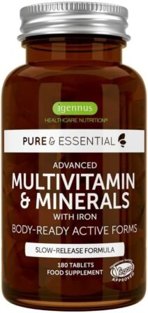 complément multivitamine et minéraux - Igennus Healthcare Nutrition Pure & Essential - 180 comprimés