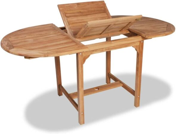 table ovale extensible - vidaXL – Table de Jardin Extensible en Bois de Teck Massif
