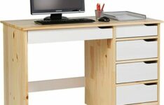 bureau blanc et bois - Idimex Bureau Hugo