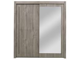 armoire - Armoire 2 portes coulissantes coloris chêne gris clair Eden