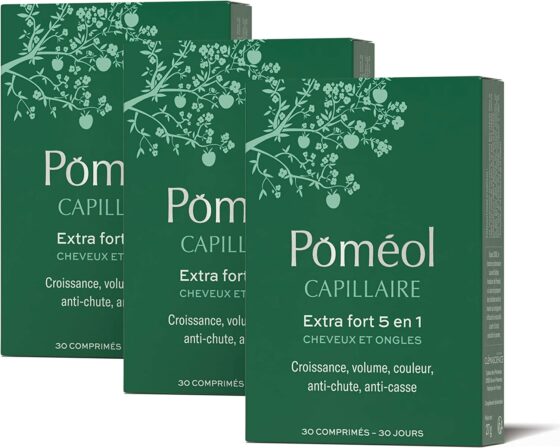 complément alimentaire cheveux et ongles - Poméol Capillaire Extra fort 5-en-1 (90 comprimés)