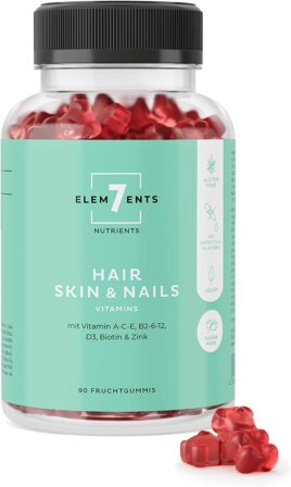 Seven Elements Nutrients Hair Skin & Nails Vitamins (90 gommes)