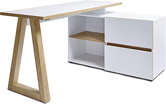 bureau blanc et bois - Amazon Movian Stanberg
