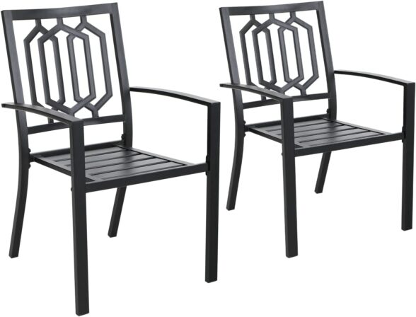 Chaise en métal noire pour jardin