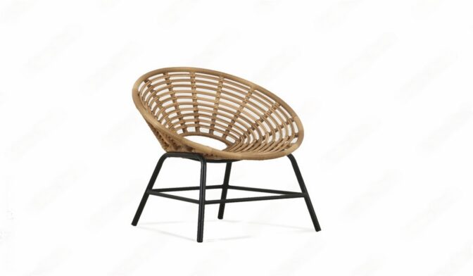 Chaise en bois et métal d'extérieur 
