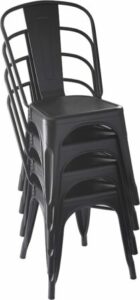  - Amazon Basics – Lot de 4 chaises en métal noires pour salle à manger