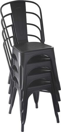 chaise en métal noire - Amazon Basics - Lot de 4 chaises en métal noires pour salle à manger