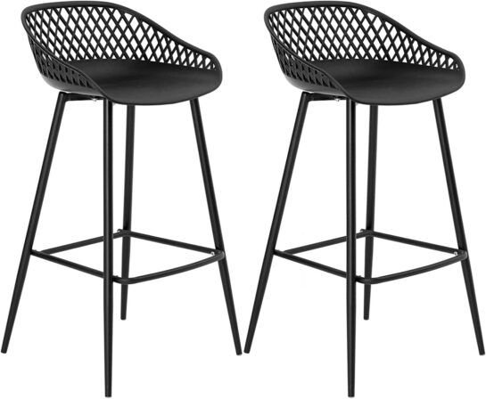 Chaise en métal noire pour bar et cuisine