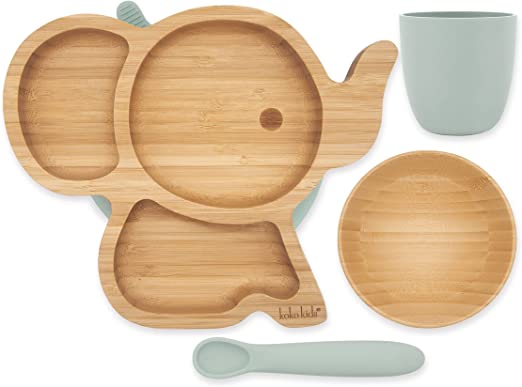 coffret repas bébé - Koko Kids – Set repas bébé en bambou et silicone