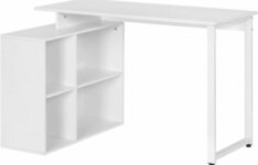 bureau blanc - Bureau blanc avec étagère Eugad