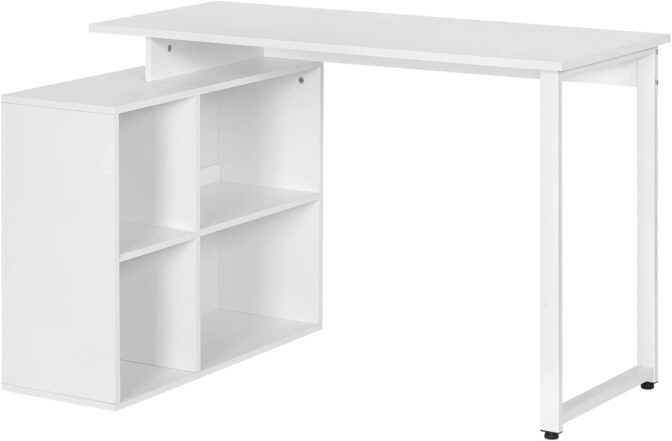 Bureau blanc avec étagère Eugad
