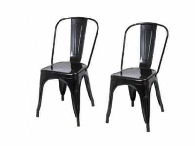  - Chaises noir design métal Helloshop
