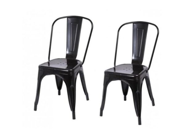 chaise noire design - Chaises noir design métal Helloshop