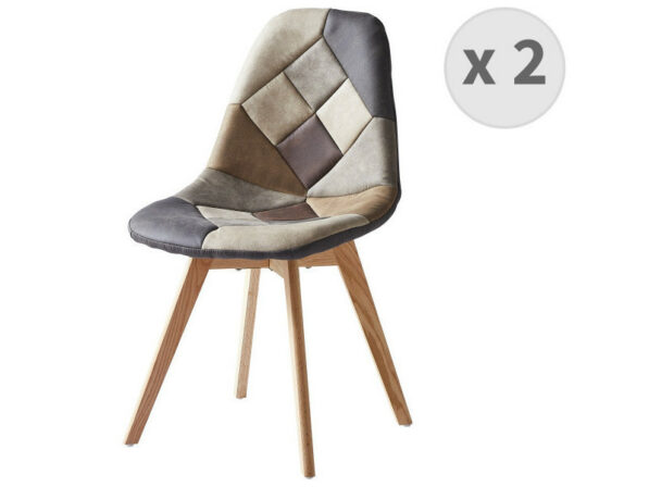 chaise vintage - Chaise vintage patchwork Stella oak