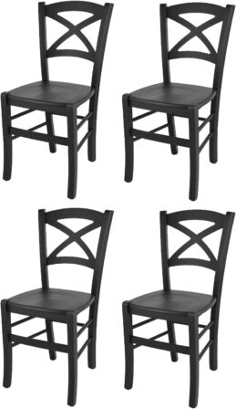 chaise noire et bois - Tommychairs Cross