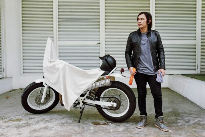 Blouson moto hiver en cuir
