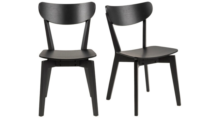 chaise noire design - Chaises scandinaves bois noir Baki
