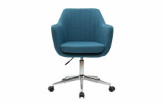 chaise de bureau scandinave - Miliboo & Stéphane Plaza - Fauteuil de bureau design en tissu bleu canard ALEYNA