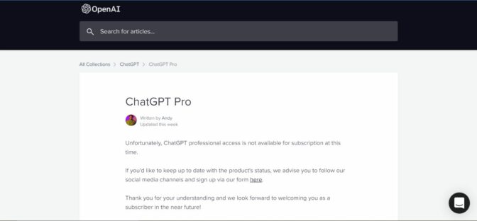Le prix de l’abonnement de ChatGPT Pro a fuité et ce n’est pas très abordable 1